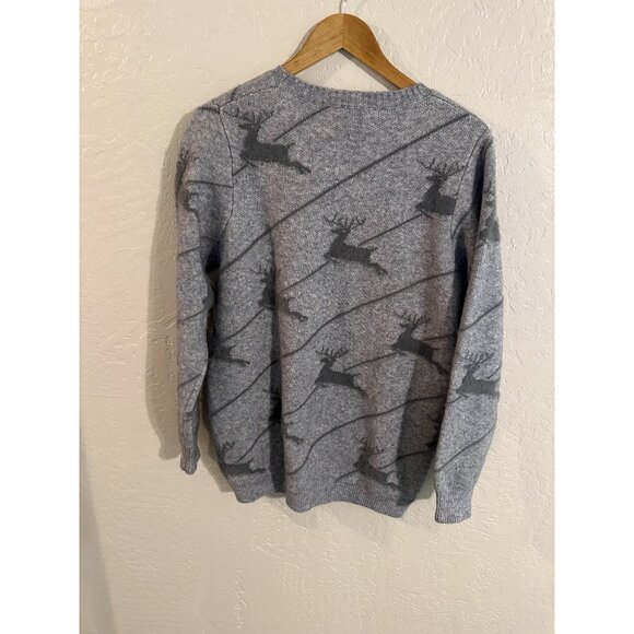 Serengeti Grey Long Sleeved Reindeer & Pearl Patterned Sweater - Picture 9 of 9